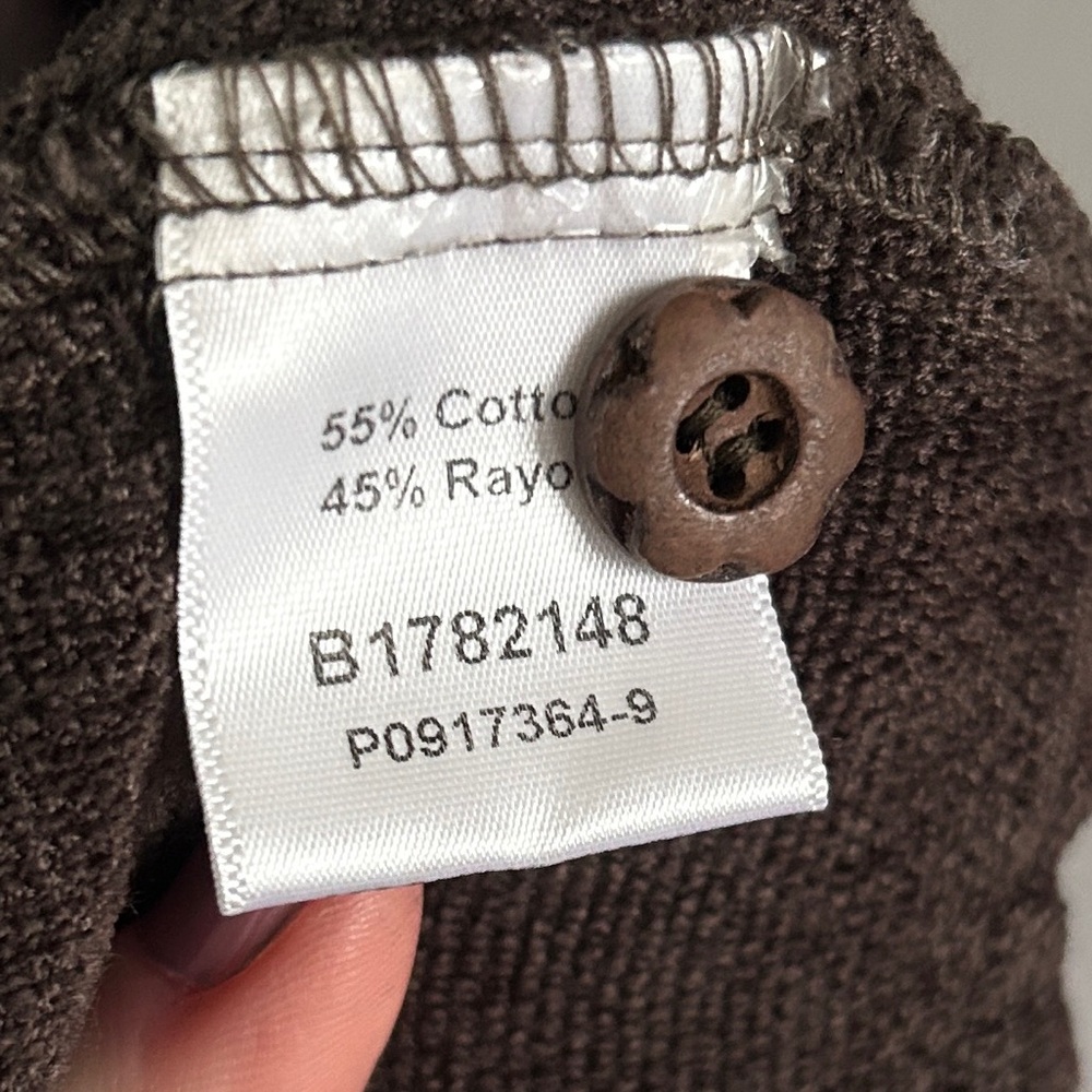 KLEEN Brown Slub Knit Button Up Tunic Shacket Lagenlook Earthy Goblin Boho Large - Picture 10 of 11